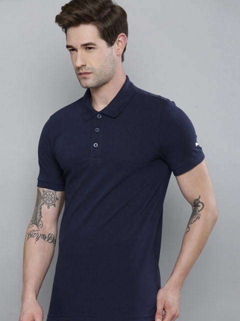 

Puma Men Navy Blue Polo Collar T-shirt