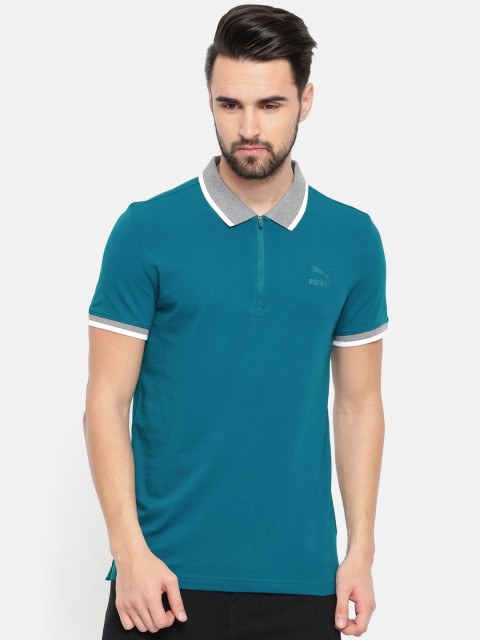 

Puma Men Teal Green VK Polo Deep Lagoon Solid T-shirt