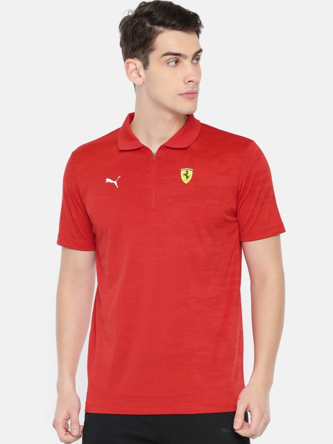 

PUMA Motorsport Men Red Solid SF Tech Graphic Polo T-Shirt