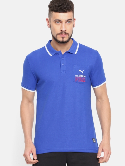 

Puma Men Blue Slim Fit STYLE ATHL Polo Dry-Cell Solid T-shirt