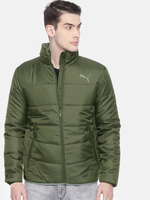 

Puma Men Olive Green Solid ESS Puffer Jacket