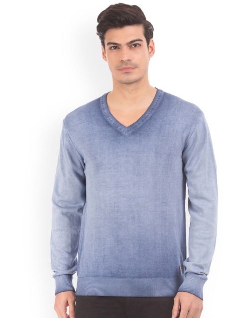 

Arrow Blue Jean Co. Men Blue Solid Pullover