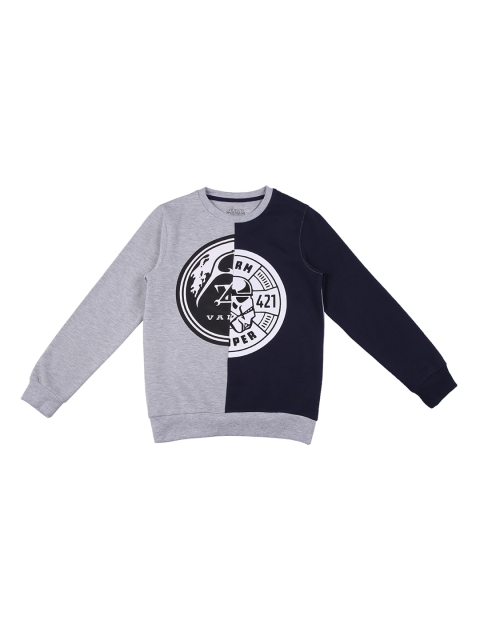 

POPPERS by Pantaloons Boys Grey & Blue Printed Sweatshirt