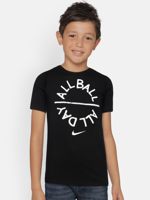 

Nike Boys Black Printed Round Neck T-shirt