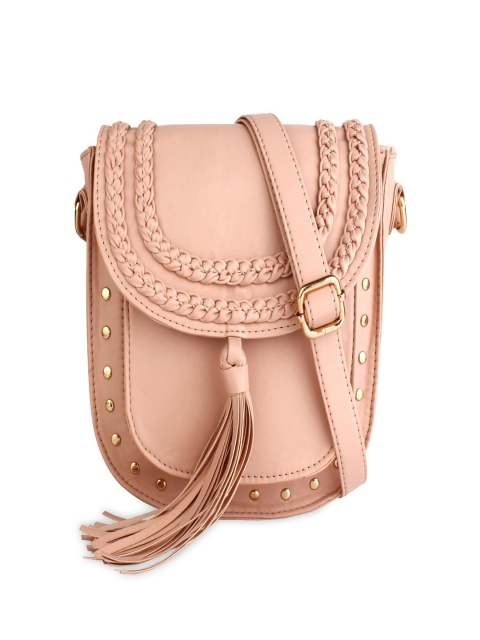 

Lychee bags Peach-Coloured Solid Sling Bag