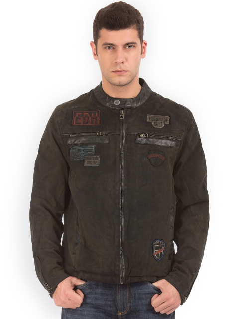 

Ed Hardy Men Brown Solid Padded Jacket