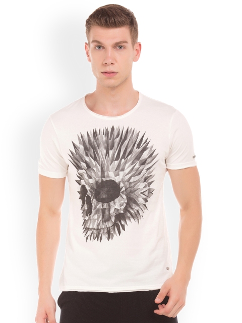 

Ed Hardy Men White Printed Round Neck T-shirt