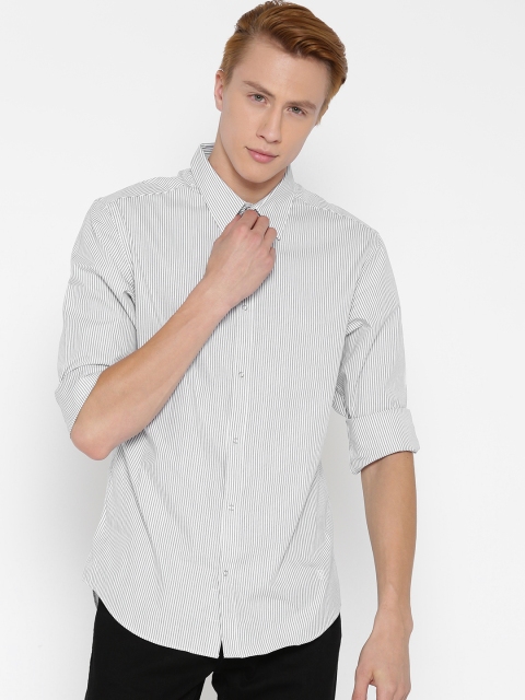 

Jack & Jones White & Black Striped Semiformal Shirt