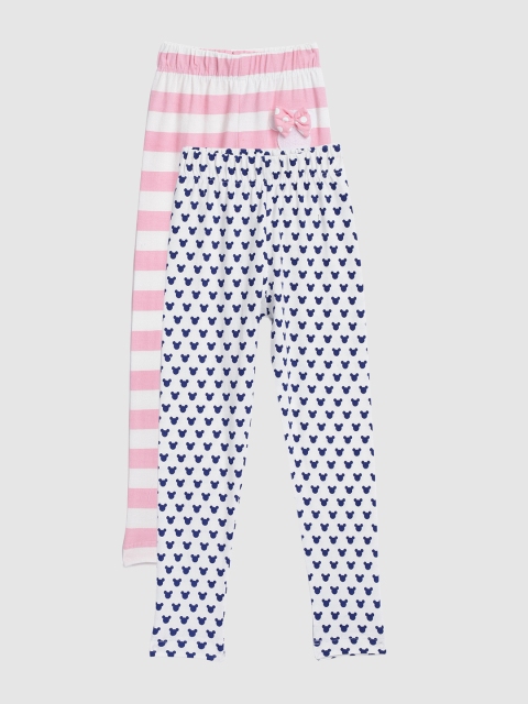 

YK Girls Pack of 2 Printed Leggings, White