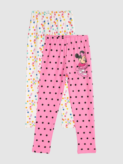 

YK Disney Girls Pack Of 2 Printed Leggings, White