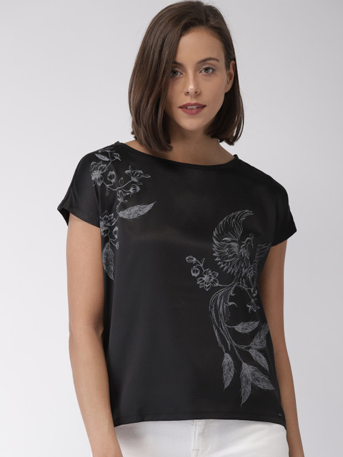 

GAS Women Black Printed Top