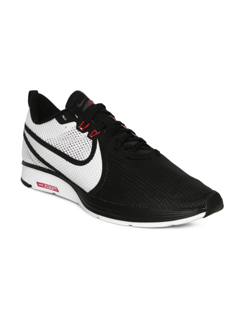

Nike Men Black & White Zoom Strike 2 Running Shoes