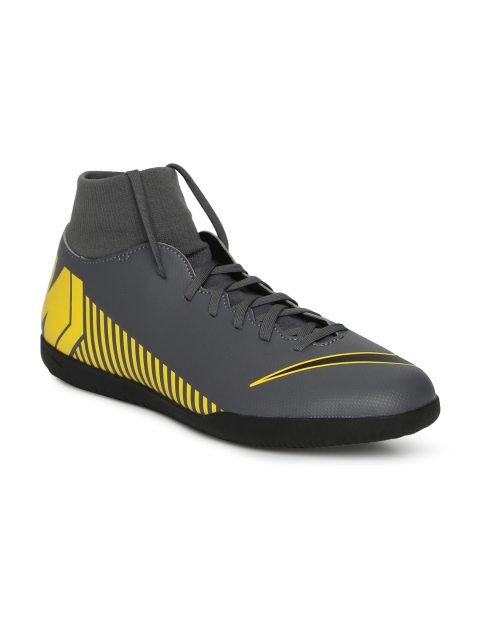 

Nike Unisex Grey & Yellow SUPERFLY 6 CLUB IC Football Shoes
