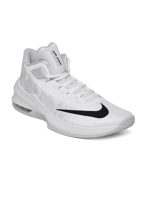 

Nike Men White Air Max Infuriate 2 Mid-top Basketball Shoes