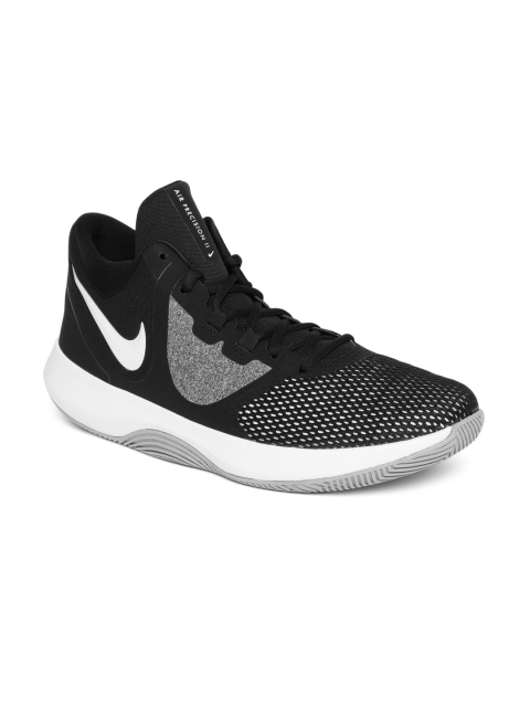 

Nike Men Black AIR PRECISION II Mid-Top Basketball Shoes