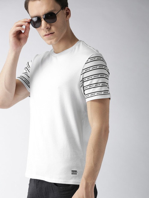 

Levis Men White Solid Round Neck T-shirt