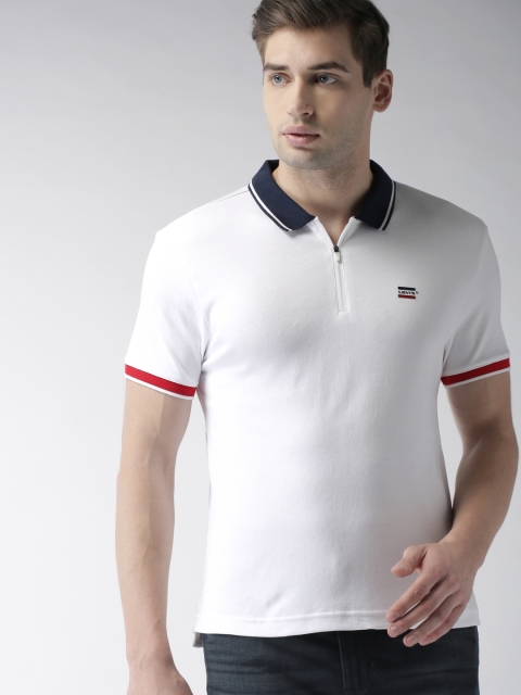 

Levis Men White Solid Polo T-shirt