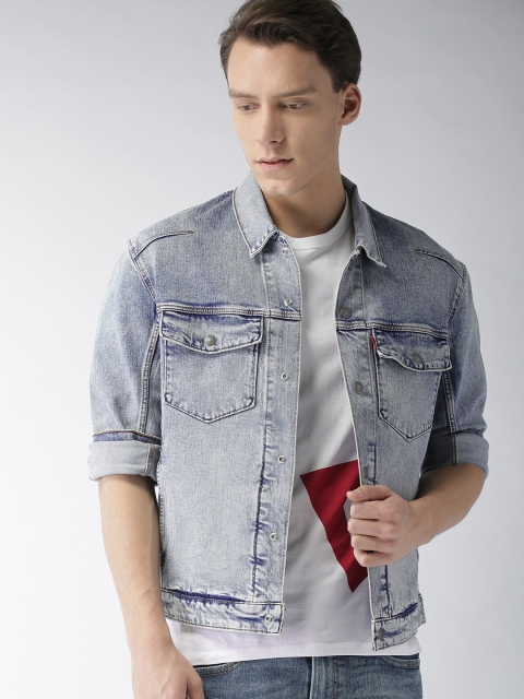 

Levis Men Blue Washed Denim Jacket