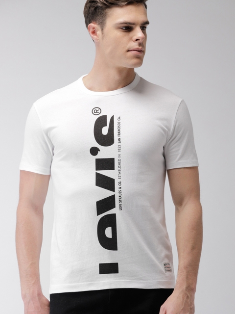 

Levis Men White Printed Round Neck T-shirt