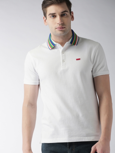 

Levis Men White Solid Polo T-shirt