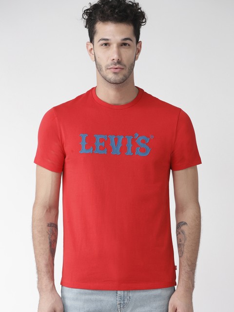 

Levis Men Red Printed Round Neck T-shirt