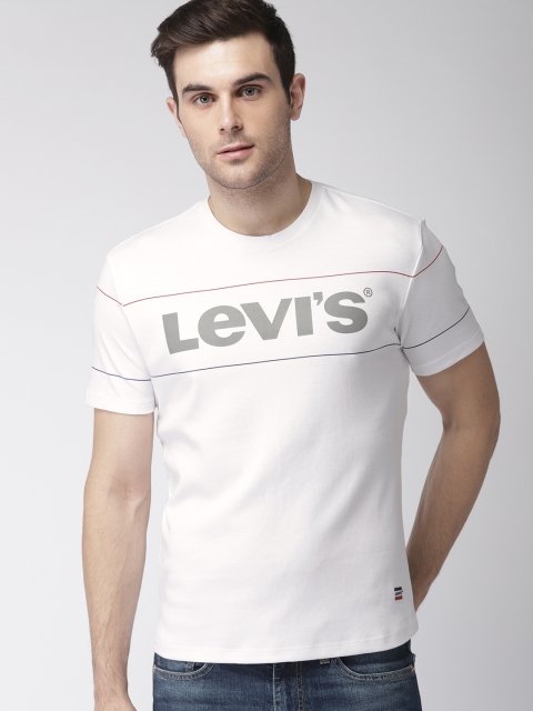 

Levis Men White Printed Round Neck T-shirt