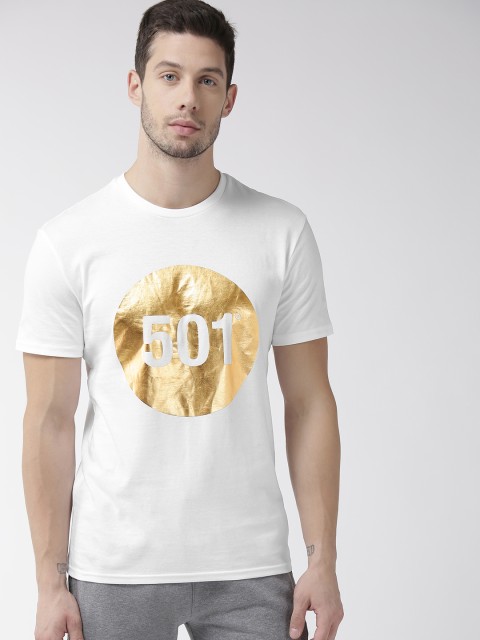 

Levis Men White Printed Round Neck T-shirt