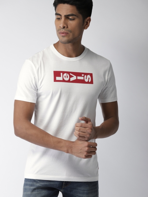 

Levis Men White Printed Round Neck T-shirt