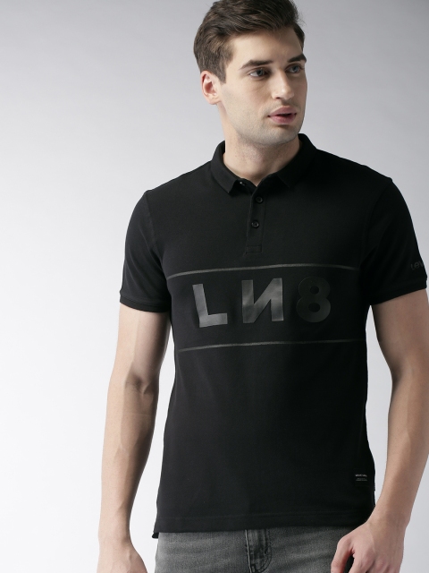 

Levis Men Black Printed Polo Collar T-shirt