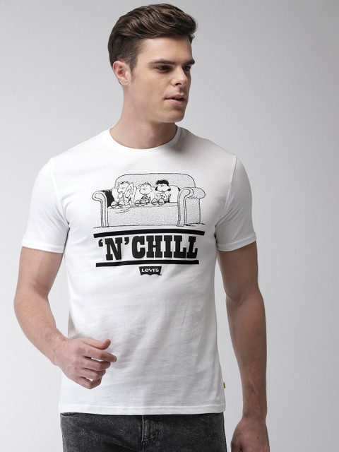 

Levis Men White Printed Round Neck T-shirt