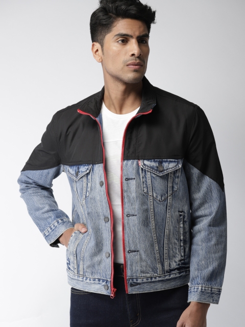 

Levis Men Blue Solid Denim Jacket