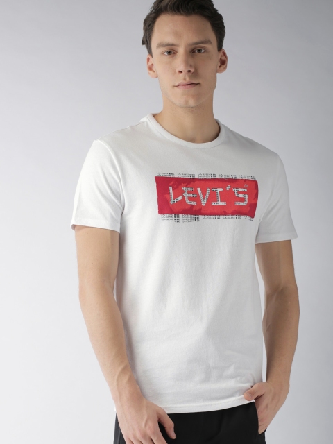 

Levis Men White Printed Round Neck T-shirt