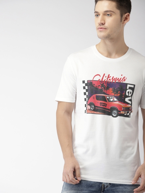 

Levis Men White Printed Round Neck T-shirt