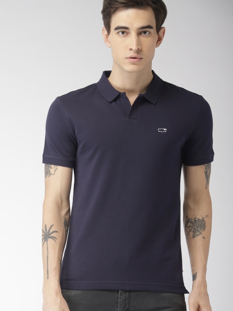 

Levis Men Navy Blue Solid Polo Collar T-shirt