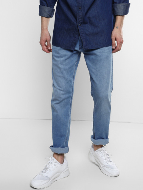 

Levis Men Blue 513 Slim Straight Fit Mid-Rise Clean Look Stretchable Jeans