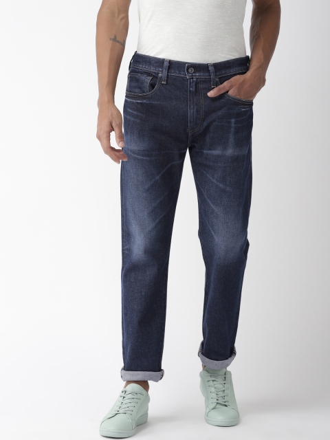 

Levis Men Blue Regular Tapered Fit Mid-Rise Clean Look Stretchable Jeans 502