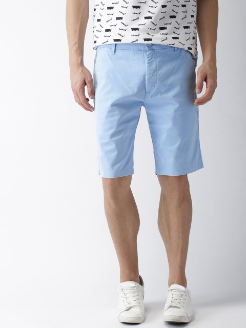 

Levis Men Blue Solid 502 Regular Tapered Fit Chino Shorts