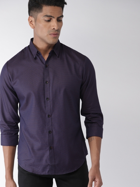 

Levis Men Navy Blue Slim Fit Self Design Casual Shirt