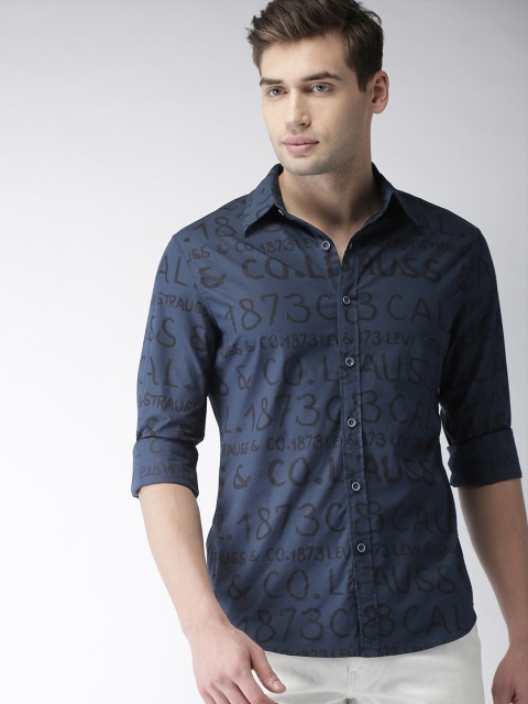 

Levis Men Blue Slim Fit Printed Casual Shirt