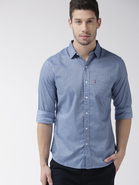

Levis Men Blue Slim Fit Printed Casual Shirt