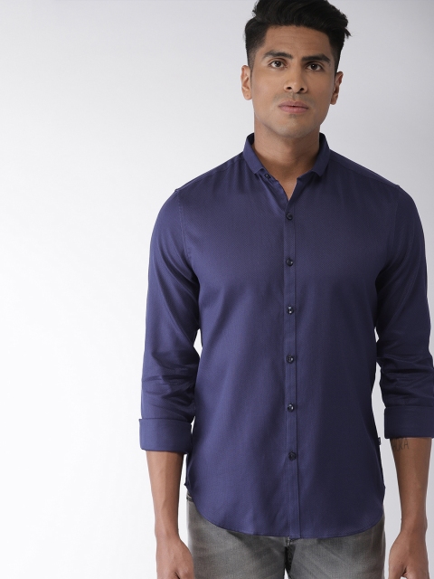 

Levis Men Navy Blue Slim Fit Self Design Casual Shirt