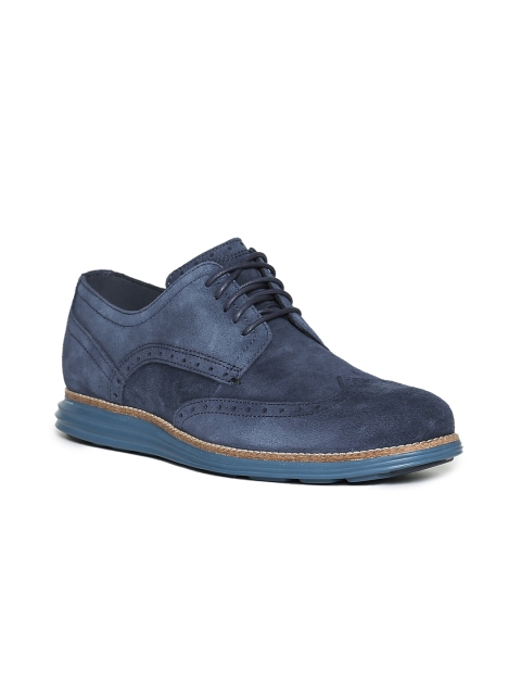 

Cole Haan Men Blue Solid Leather Brogues