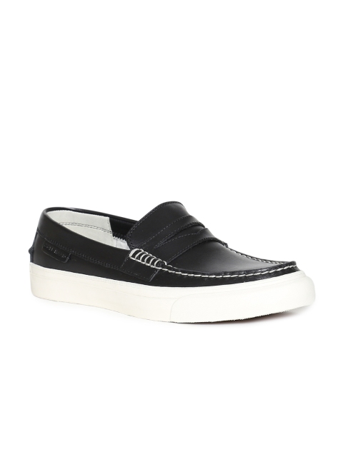

Cole Haan Men Black Leather Slip-On :Sneakers