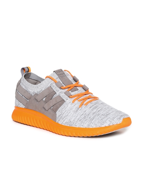 

Cole Haan Men Grey Woven Design Leather Sneakers