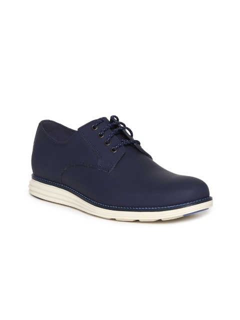 

Cole Haan Men Navy Blue Leather Derbys
