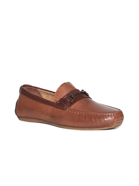 

Cole Haan Men Tan Brown Leather Formal Slip-Ons