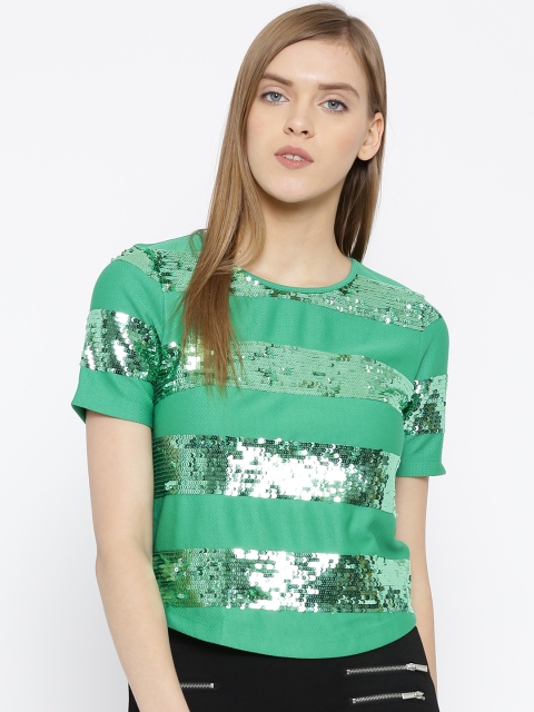 

ONLY Green Sequinned Top