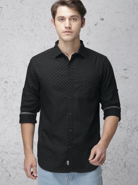 

Ecko Unltd Men Black Regular Fit Printed Casual Shirt