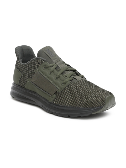 

Puma Men Enzo Street Knit Olive Green Running Shoes