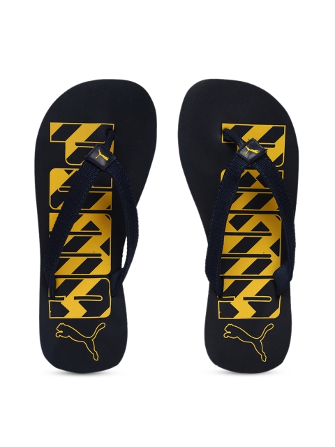 

Puma Unisex Black & Yellow Printed Thong Flip-Flops